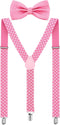 SATINIOR Suspender and Bow Tie Set 80s Clip on Suspenders for Men Women...